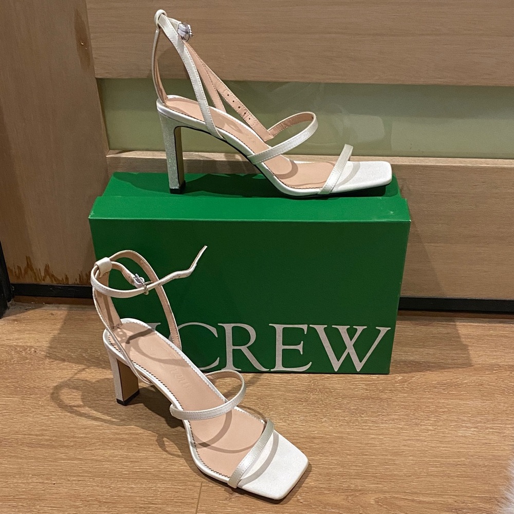 J. Crew Strappy Satin Heels